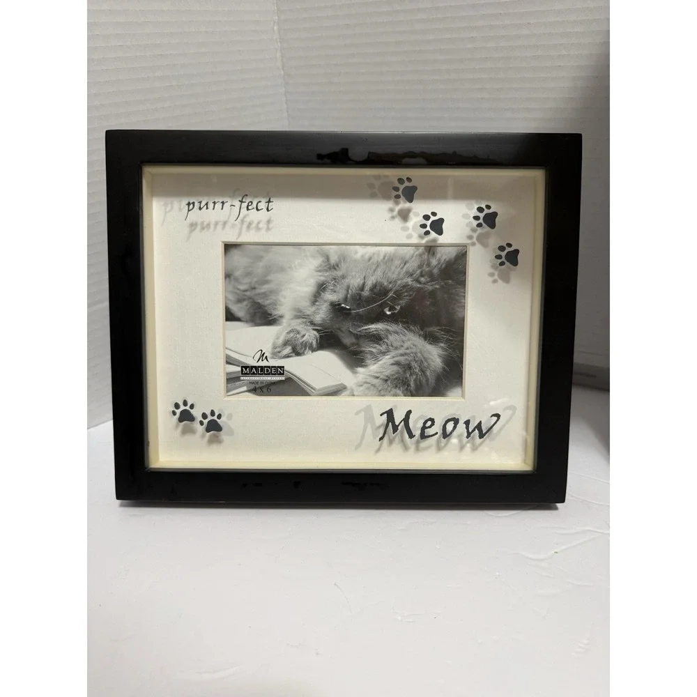 Malden Cat Photo Frame 4 X 6 Photo Black‎ Frame Pet Lover Decor Meow Perfect